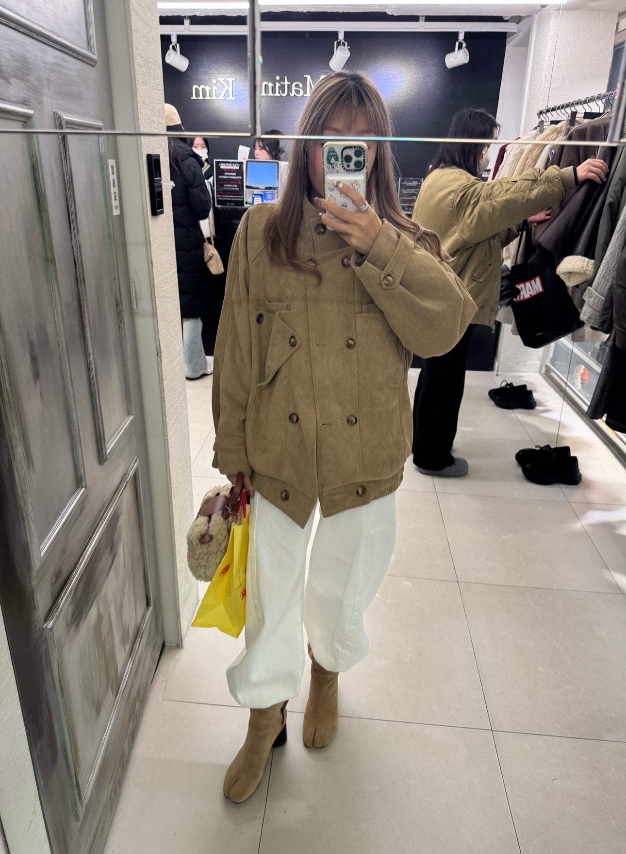 車線彎刀牛仔褲 ( 白/杏/淡綠 )