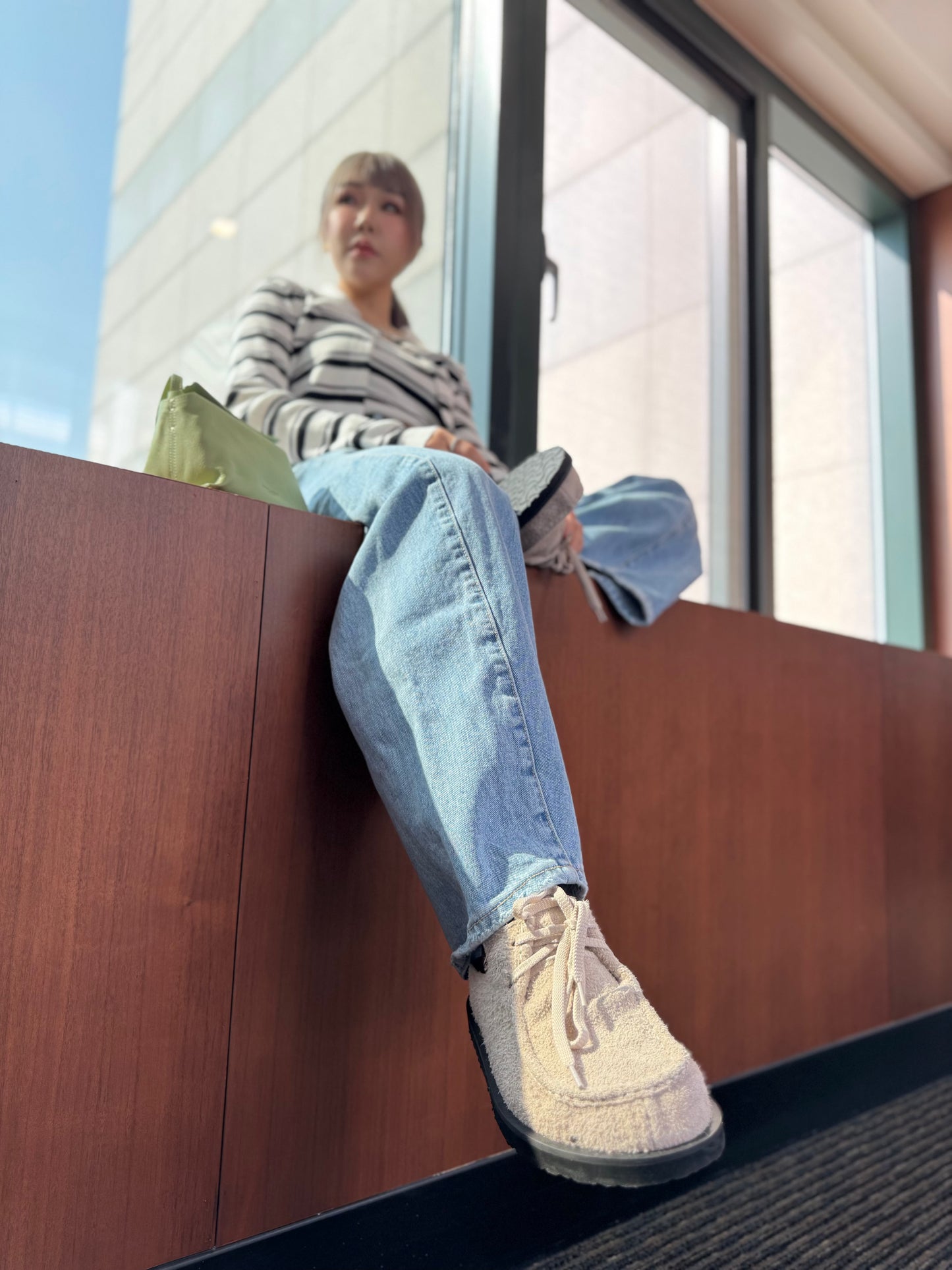 牛麂皮綁繩大頭拖鞋