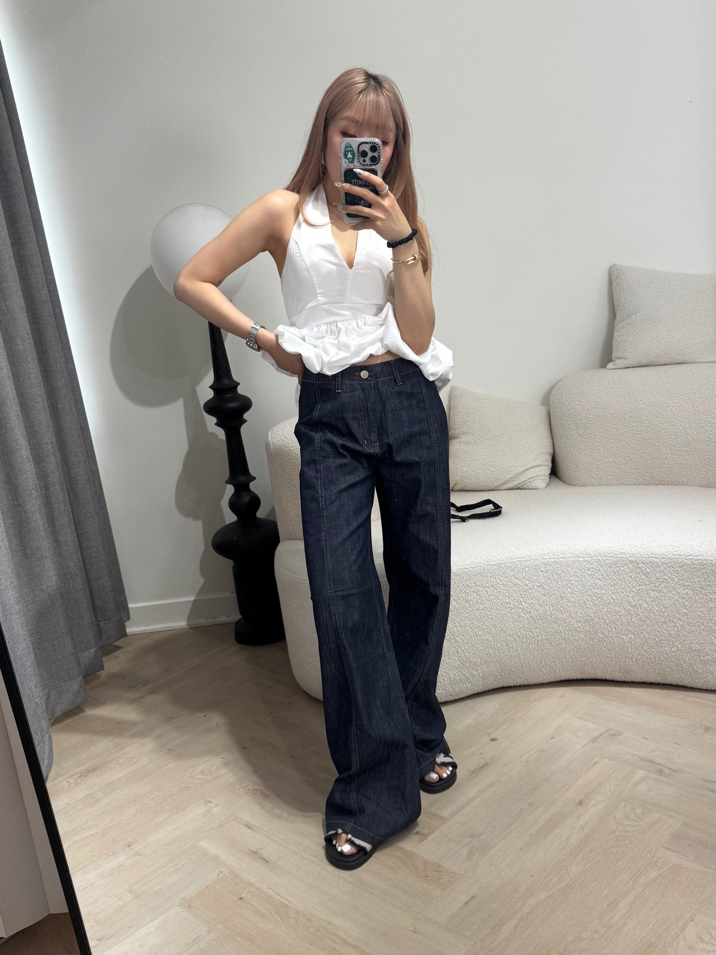 軟薄仿牛仔長褲 ( S/M/L )