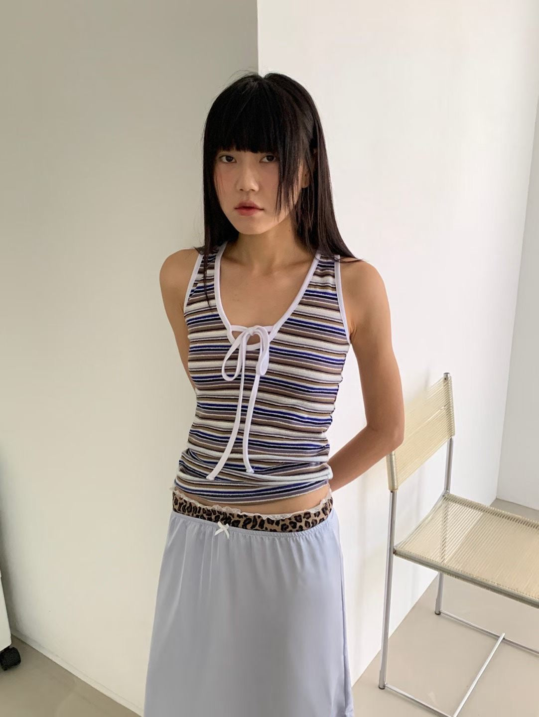 彩色間條背心