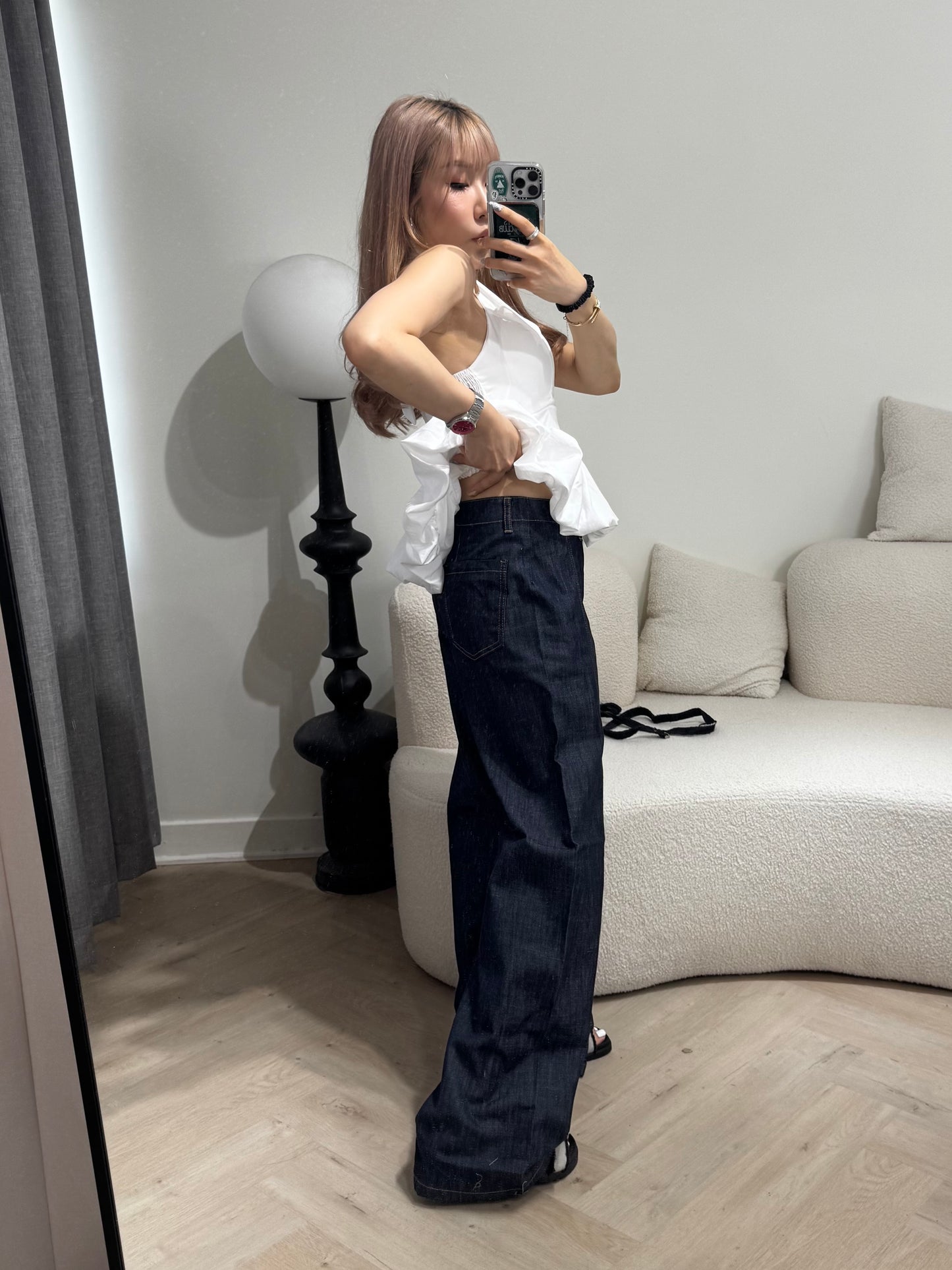 軟薄仿牛仔長褲 ( S/M/L )