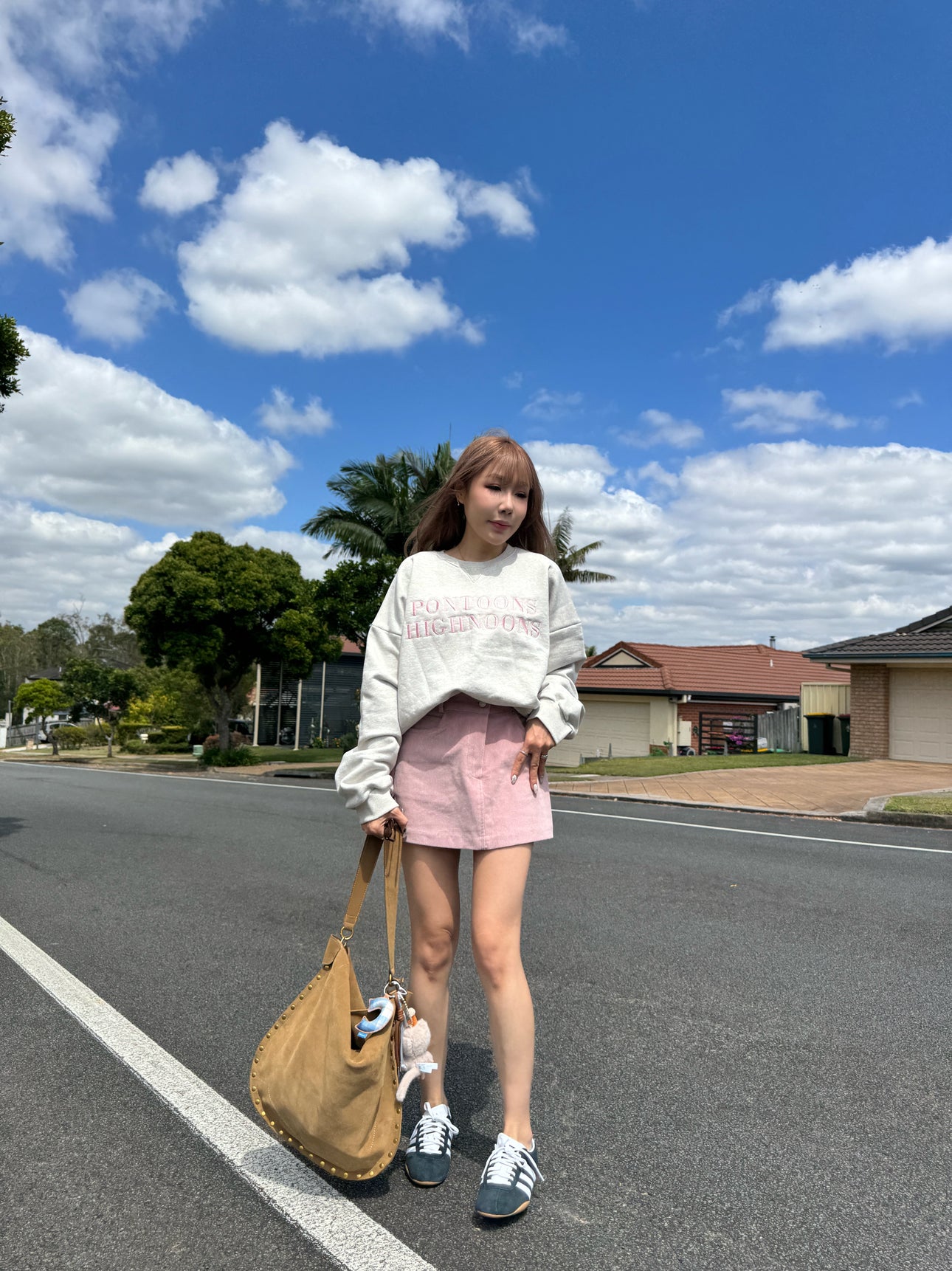 燈芯絨短裙 ( 粉/啡/白/黑 )