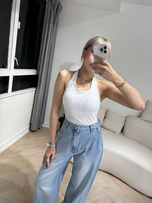 掛頸有PAD背心 ( 黑/白/粉藍 )