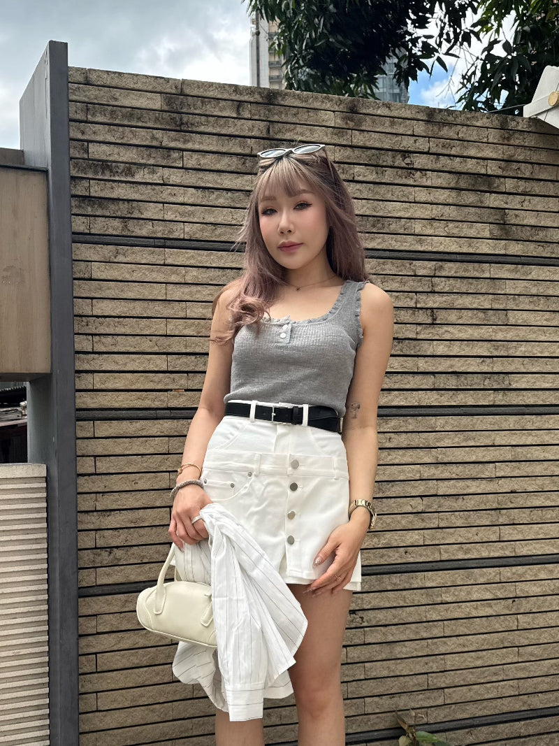 小花邊背心 ( 黑/白/灰/黃/藍 )