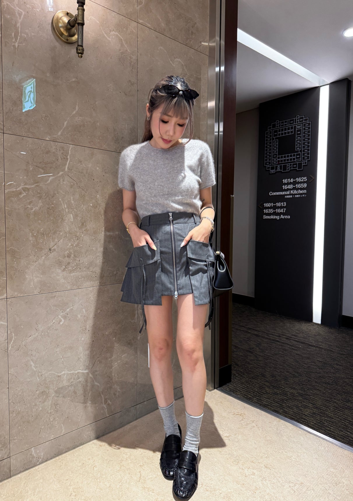 羊毛親膚短袖線上衣 ( 灰/白/粉/黃/藍 )