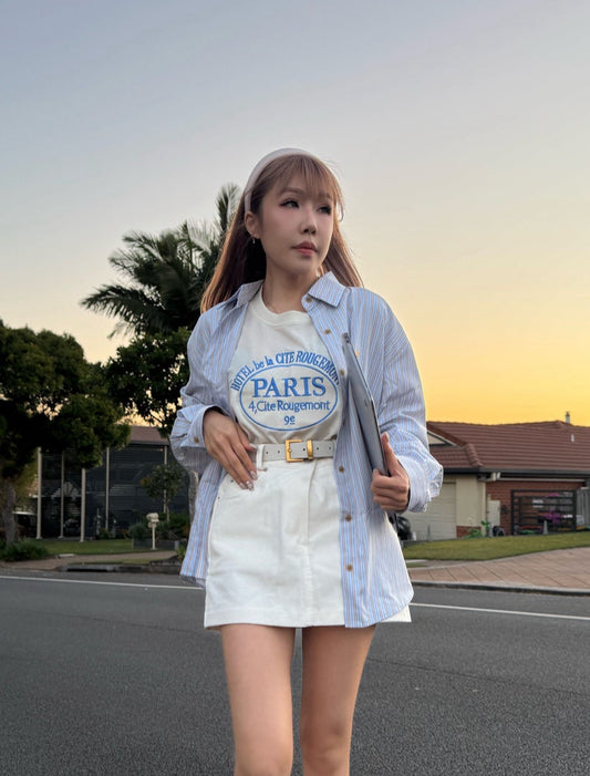 燈芯絨短裙 ( 粉/啡/白/黑 )